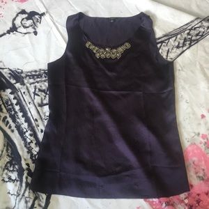 Ann Taylor Silk Embellished Tank